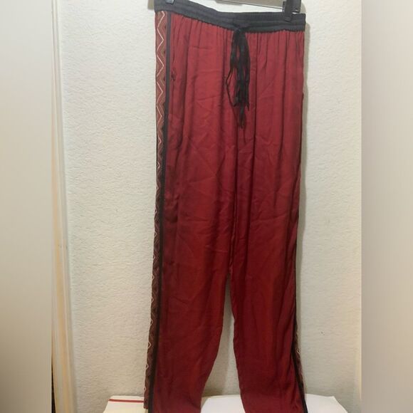 Anthropologie Conditions Apply Handmade  Wide Leg Pants size S drawstring - Picture 2 of 5